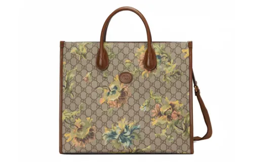 GUCCI Canvas Tote Bag, Shopping Bag, Portable Crossbody Bag, Shoulder Bag Medium Unisex Brown/Ebony