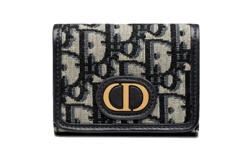 DIOR 30 Montaigne Canvas Wallet Women's Blue