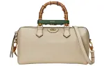 GUCCI Diana Leather Shoulder Bag, Crossbody Bag, Handbag Women's Beige Gray