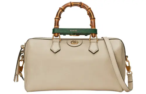 GUCCI Diana Leather Shoulder Bag, Crossbody Bag, Handbag Women's Beige Gray
