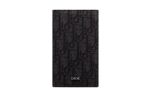 DIOR Fabric Card Holder Wallet Men's Black