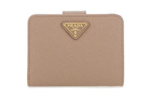 PRADA Saffiano Leather Wallet Women's Nude