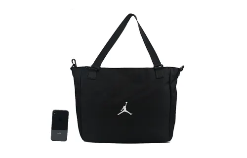 Jordan Fabric Tote Bag, Shopping Bag, Laptop Bag, Portable Crossbody Bag, Shoulder Bag Regular Unisex Black