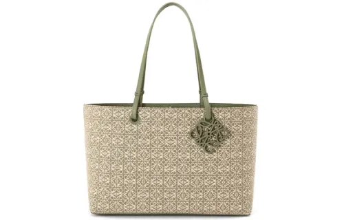 LOEWE Calfskin, Canvas Shoulder Bag Women's Green