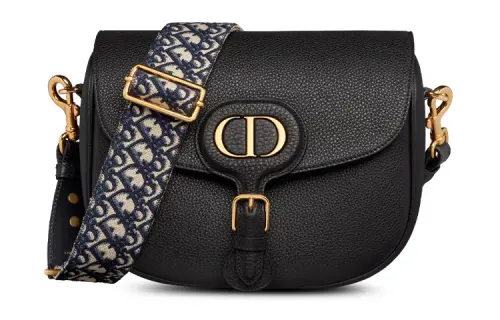 DIOR Bobby Grained Calfskin Shoulder Bag, Crossbody Bag Large Women's Black