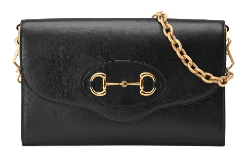 GUCCI Horsebit 1955 Leather Handbag, Shoulder Bag, Crossbody Bag Small Women's Black