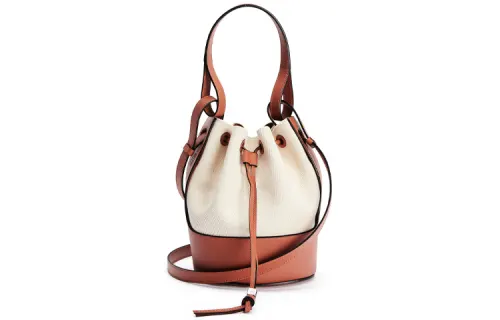 LOEWE Balloon Canvas With Leather Air Ball Bag, Shoulder Bag, Crossbody Bag, Bucket Bag, Drawstring Bag, Handbag Small