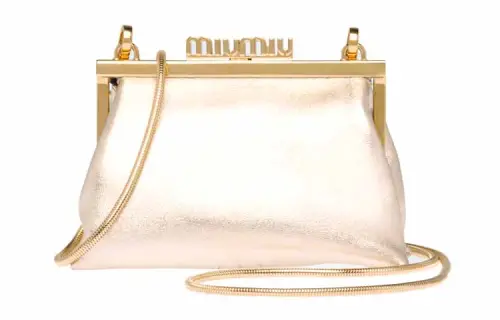MIU MIU Sheepskin Dumpling Bag, Handheld Shoulder Bag, Crossbody Bag Women's Champagne Gold Pyrite