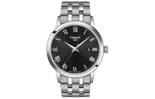 TISSOT Classic Collection Quartz Movement Men's Watches Watch 42mm Black Dial Stainless Steel Watchband