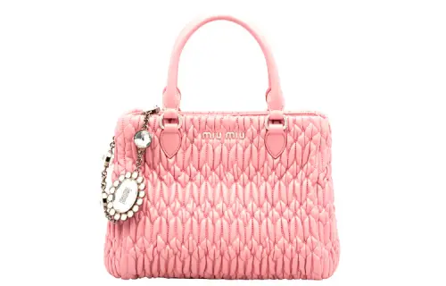 MIU MIU Lambskin Handbag Women's Pink
