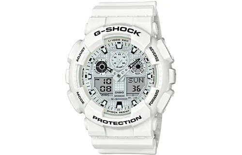 CASIO Men Liquid Crystal/Analog Dual Display Series White Watch GA-100MW-7A