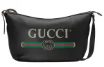 GUCCI Vintage Logo Messenger Shoulder Bag Black