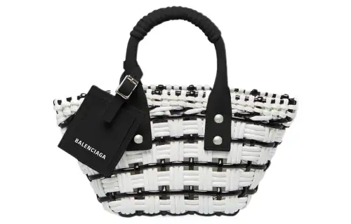 Balenciaga Cow Leather Handbag, Shoulder Bag, Crossbody Bag Women's Black White
