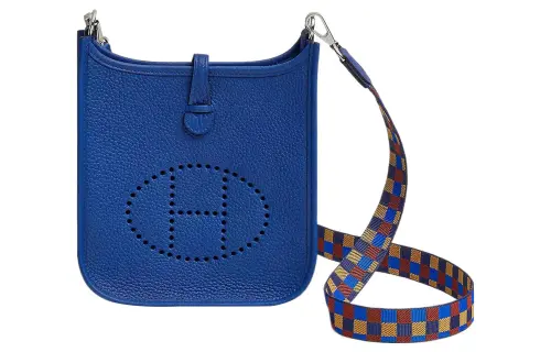 HERMES Evelyne Clemence Bullock Leather Crossbody Bag, Shoulder Bag 16 Women's Royal Blue/Billiard Blue