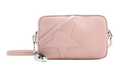 Golden Goose Solid Color Leather Camera Bag, Shoulder Bag Women's Pink