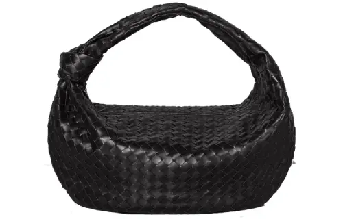Bottega Veneta Jodie Woven Leather Dumpling Bag Clutch Medium Women's Black