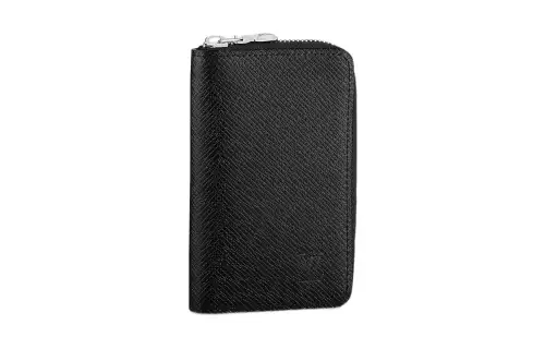 LOUIS VUITTON Leather Wallet Men's Black