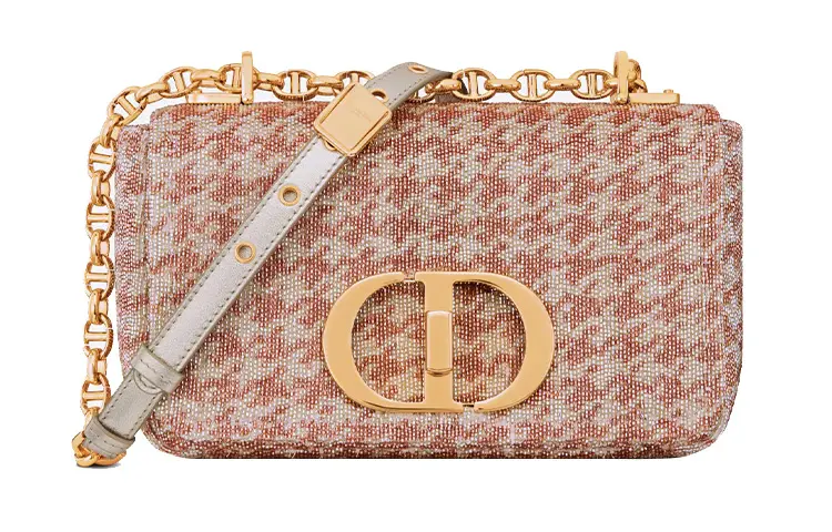 DIOR Caro Embroidery Crossbody Bag, Shoulder Bag Small Women's Pink