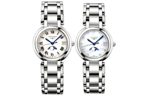 LONGINES Heart Moon Collection Quartz Movement Women's Watch 30.5mm White Dial Stainless Steel Case