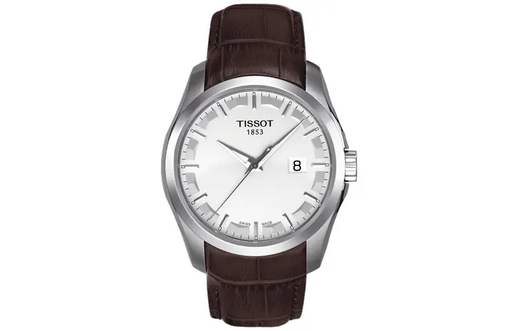 TISSOT Kutu Collection Quartz Movement 100m Waterproof Men's Watch 39mm White Dial Stainless Steel Case