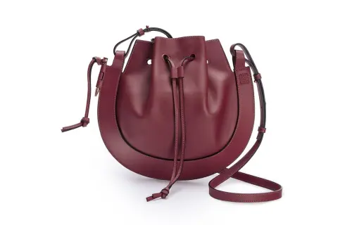 LOEWE Napa Calf Leather Shoulder Bag, Crossbody Bag Women's Burgundy