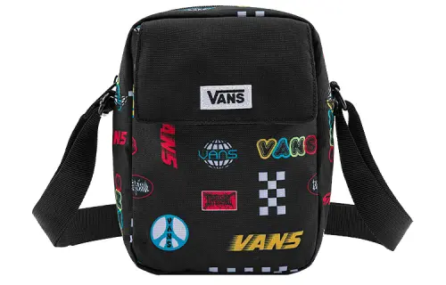 Vans Polyester Shoulder Bag, Crossbody Bag Regular Unisex Black