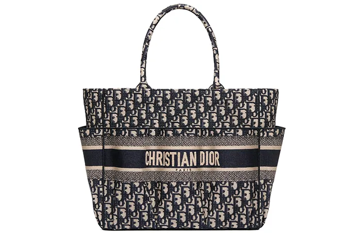 DIOR BookTote Canvas Tote Bag, Shopping Bag, Shoulder Bag, Handbag Women's Blue