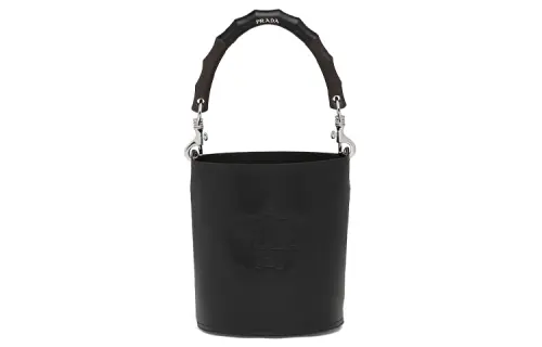 PRADA Leather Handbag Bucket Bag Women's Black