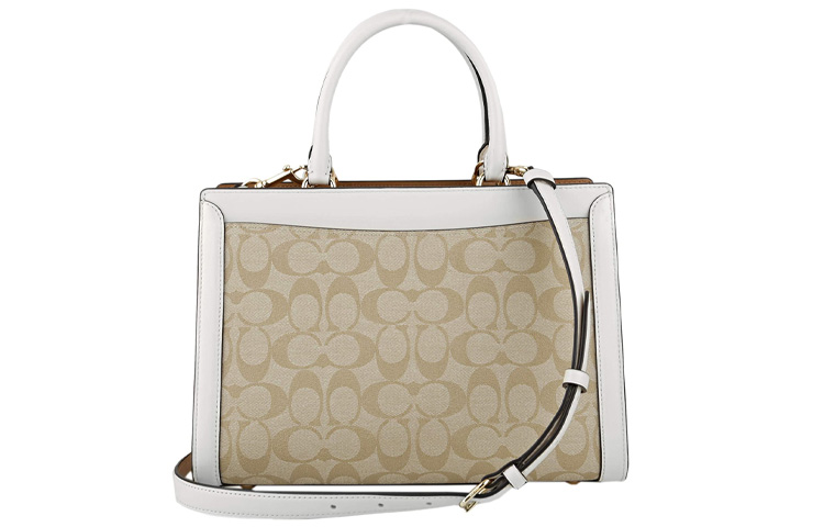 Женская сумка COACH Zoe Carryall 29 Tote (миндально-белая) — фото 2