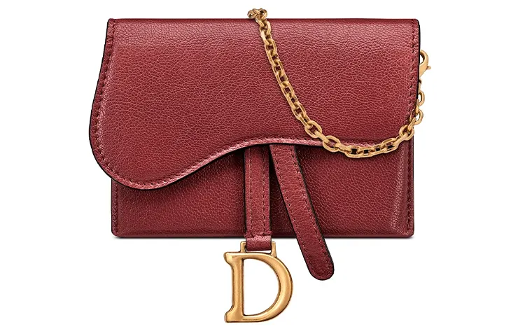 DIOR Saddle Goatskin Saddle Bag, Shoulder Bag Women's Rose Red