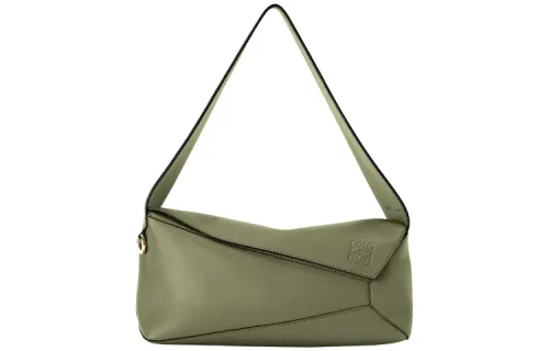 LOEWE Puzzle Hobo Bag In Nappa Calfskin Avocado Green