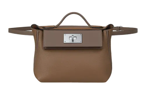 HERMES 24/24 Evercolor & Swift Calfskin Fanny Pack, Handbag, Shoulder Bag, Crossbody Bag Mini Women's