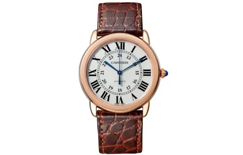 CARTIER RONDE DE RONDE DE Automatic Mechanical Movement Unisex Watch 36mm White Dial 18K Rose Gold Watch Case