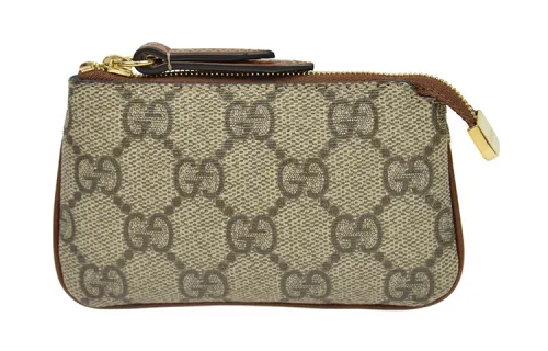 GUCCI Canvas Patchwork PVC Key Pouch Coin Purse Regular Unisex Ebony/Brown