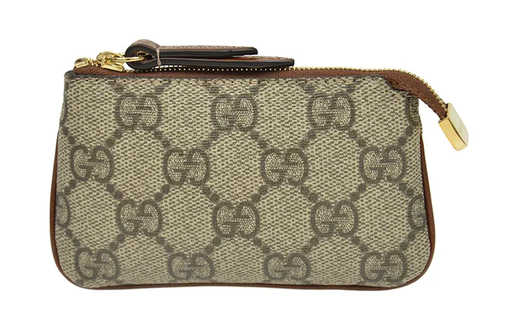GUCCI Canvas Patchwork PVC Key Pouch Coin Purse Regular Unisex Ebony/Brown
