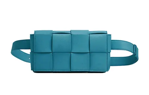 Bottega Veneta Leather Sheepskin Fanny Pack Women's Blue