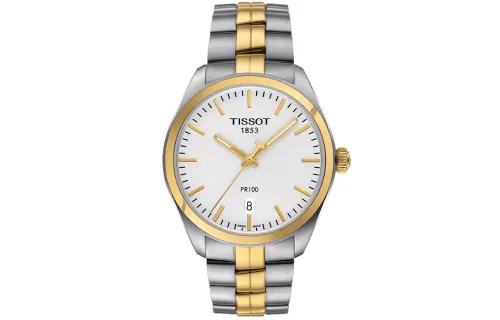 TISSOT PR100 Collection Quartz Movement Men's Watches Watch 39mm White Dial Stainless Steel Case