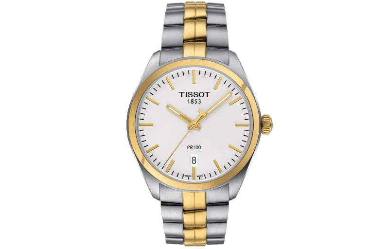 TISSOT PR100 Collection Quartz Movement Men's Watches Watch 39mm White Dial Stainless Steel Case