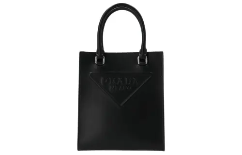 PRADA Cow Leather Handbag Women's Black