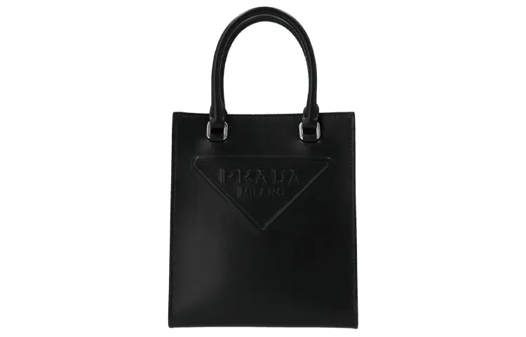 PRADA Cow Leather Handbag Women's Black
