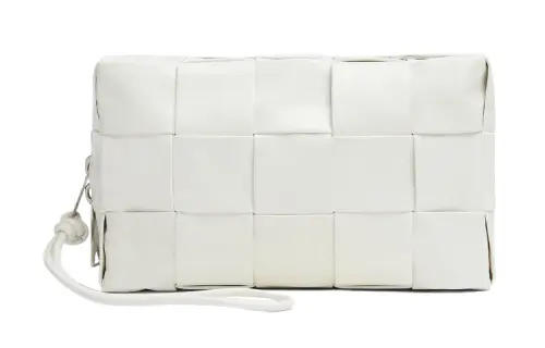 Bottega Veneta Cow Leather Toiletry Bag Men's White