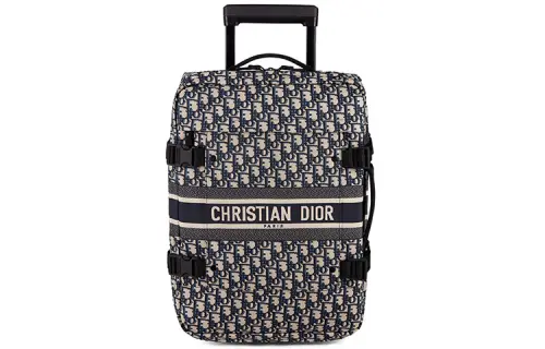 DIOR DiorTravel Canvas Luggage With Handle Unisex Blue