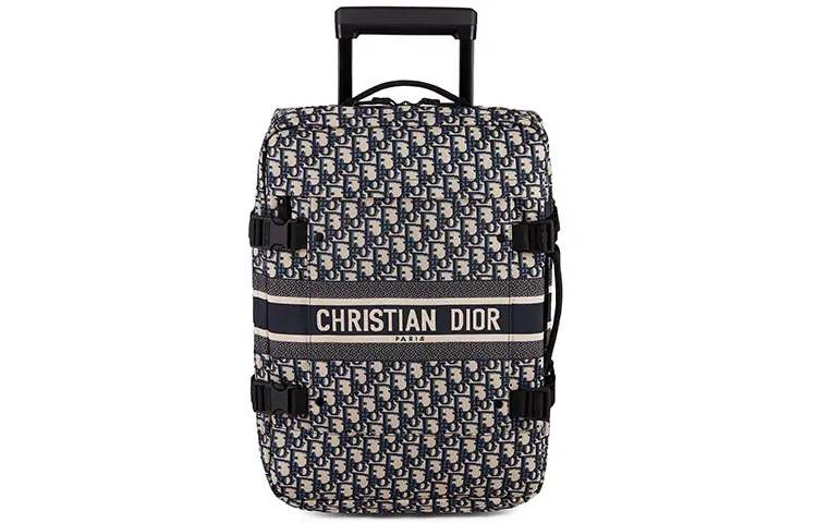 DIOR DiorTravel Canvas Luggage With Handle Unisex Blue