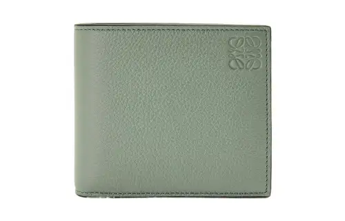 LOEWE Bifold Soft Grain Calfskin Wallet Men's Green