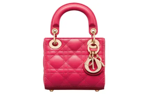 DIOR Lady Dior Sheepskin Handbag, Shoulder Bag, Crossbody Bag, Handbag Mini Women's Pink