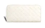 Bottega Veneta Zip Closure Cow Leather Wallet Men's Mist White