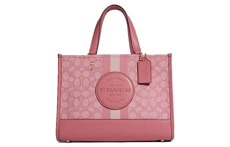 COACH Dempsey Jacquard Fabric With Cow Leather Handbag, Tote Bag, Tote Bag, Shopping Bag, Crossbody Bag, Shoulder Bag