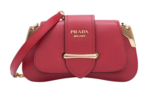 PRADA Sidonie Cow Leather Shoulder Bag, Crossbody Bag, Handbag Women's Red