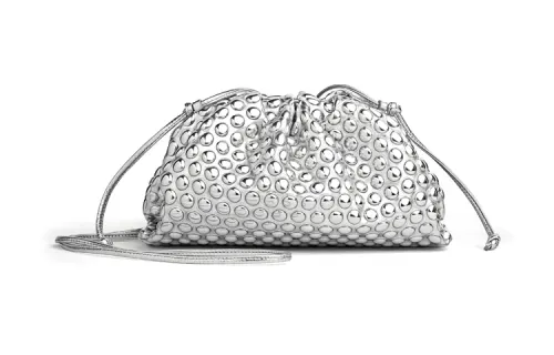 Bottega Veneta Bottega Veneta Luggage Collection Fabric Clutch Mini Women's Silver