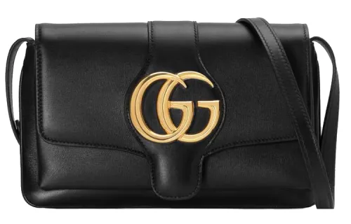GUCCI Arli Leather Small Square Bag, Crossbody Bag, Shoulder Bag Women's Black